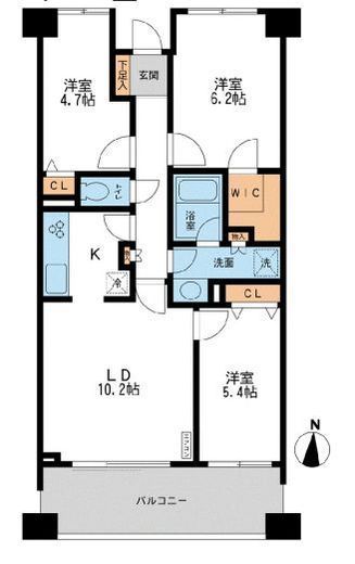CASSIA横濱ガーデン山　104号室　間取り