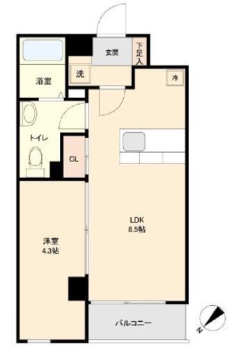 JMFレジデンス新横浜　401号室　間取り