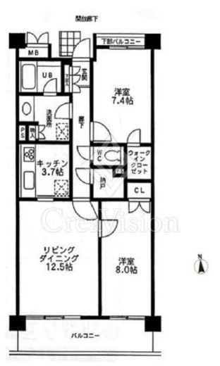 シャトレ美しが丘　202号室　間取り