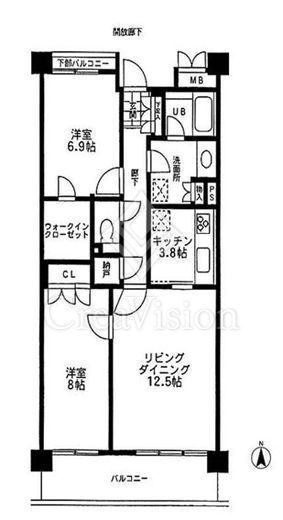 シャトレ美しが丘　203号室　間取り