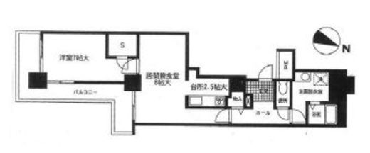 ヨコハマポートサイドロア壱番館　13F1号室　間取り