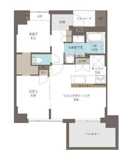 セントラルガーデン　402号室　間取り