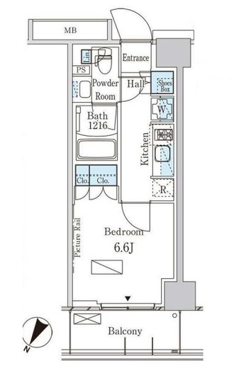パークアクシス横濱大通り公園　412号室　間取り