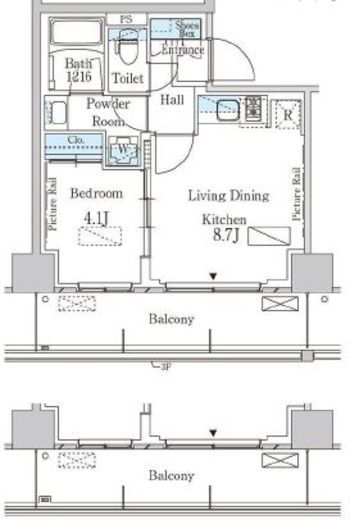 パークアクシス横濱大通り公園　603号室　間取り