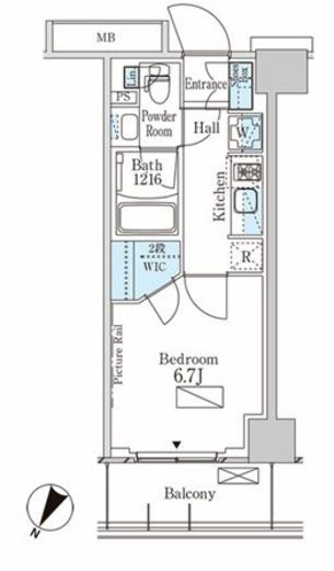 パークアクシス横濱大通り公園　614号室　間取り