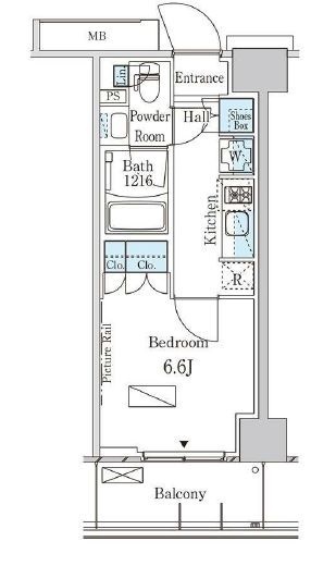 パークアクシス横濱大通り公園　616号室　間取り