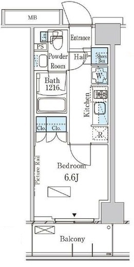 パークアクシス横濱大通り公園　712号室　間取り