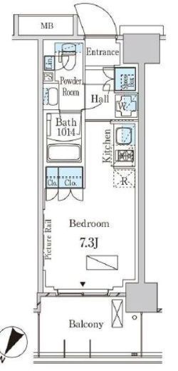 パークアクシス横濱大通り公園　310号室　間取り