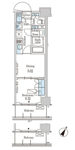 パークアクシス横濱大通り公園　202号室　間取り