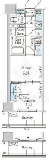 パークアクシス横濱大通り公園　305号室　間取り