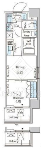 パークアクシス横濱大通り公園　808号室　間取り