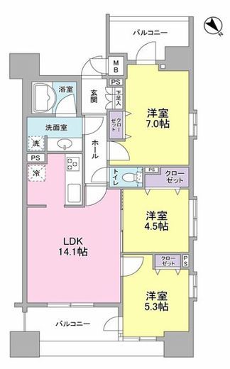 パークフラッツ横濱公園　1101号室　間取り