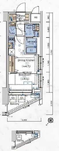 エステムプラザ横濱関内　708号室　間取り