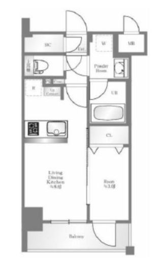 エステムプラザ横濱関内　814号室　間取り