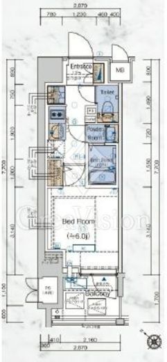 エステムプラザ横濱関内　809号室　間取り
