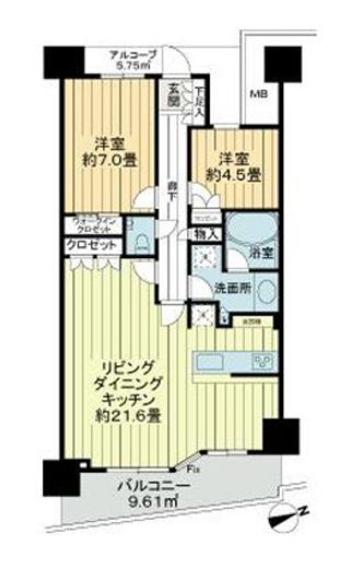 みなとみらいミッドスクエア ザ・タワーレジデンス　2918号室　間取り