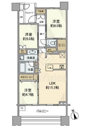 プラウドシティ日吉レジデンスⅠ　1304号室　間取り