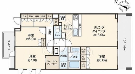 横濱紅葉坂レジデンス　1-201号室　間取り