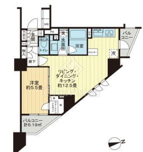 サンクタス横浜mid　1007号室　間取り
