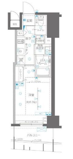 ZOOM横浜関内　1102号室　間取り