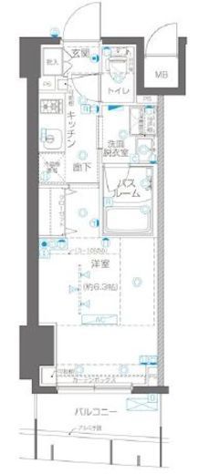 ZOOM横浜関内　505号室　間取り