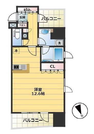 クオリア銀座3丁目　7F1号室　間取り