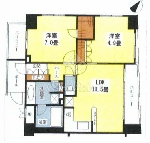 クオリア銀座3丁目　12F1号室　間取り