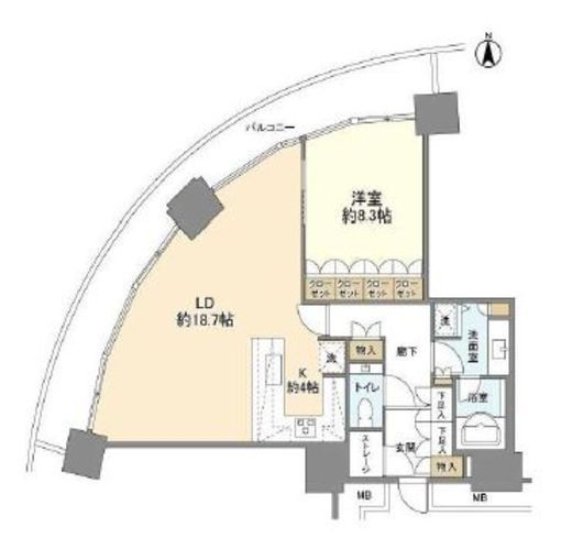 M.M.TOWERS FORESIS (エムエムタワーズフォレシス)　R-B1108号室　間取り