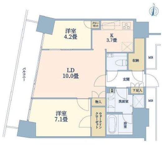 M.M.TOWERS FORESIS (エムエムタワーズフォレシス)　R-B2108号室　間取り