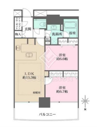 M.M.TOWERS FORESIS (エムエムタワーズフォレシス)　L-D306号室　間取り