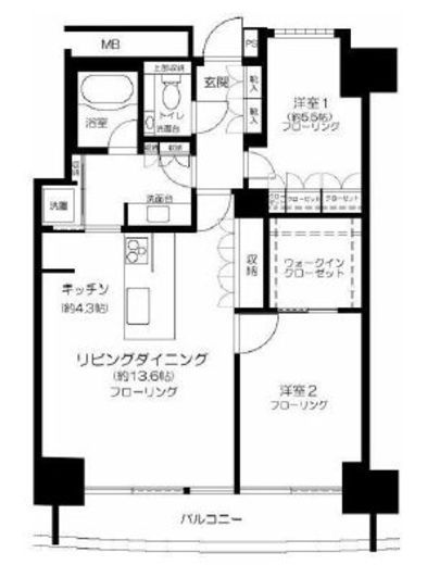 M.M.TOWERS FORESIS (エムエムタワーズフォレシス)　L-D2710号室　間取り