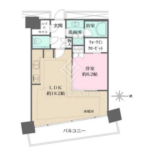Ｍ．Ｍ．ＴＯＷＥＲＳ　ＦＯＲＥＳＩＳ　R-B1603号室　間取り