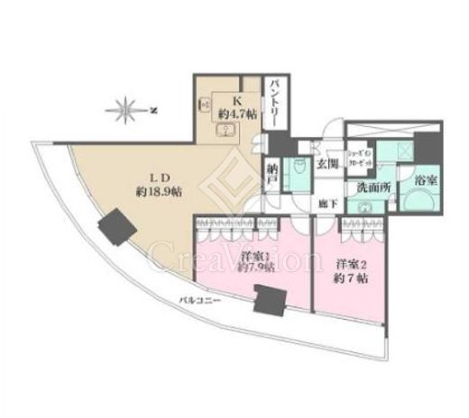Ｍ．Ｍ．ＴＯＷＥＲＳ　ＦＯＲＥＳＩＳ　L-C1807号室　間取り