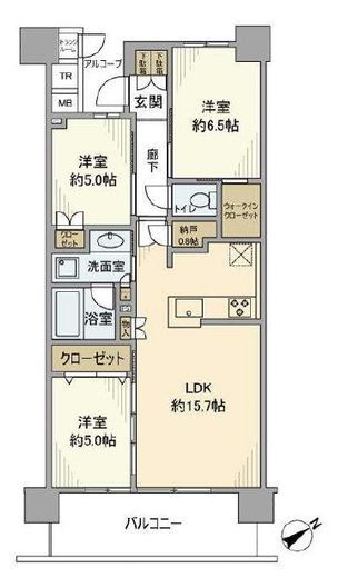プラウドシティ日吉レジデンスⅡ　1713号室　間取り