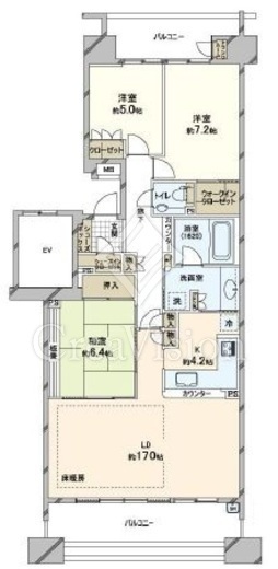 グリーンサラウンドシティ　3-3F1号室　間取り