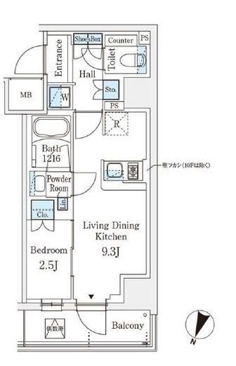 パークアクシス横浜阪東橋　401号室　間取り