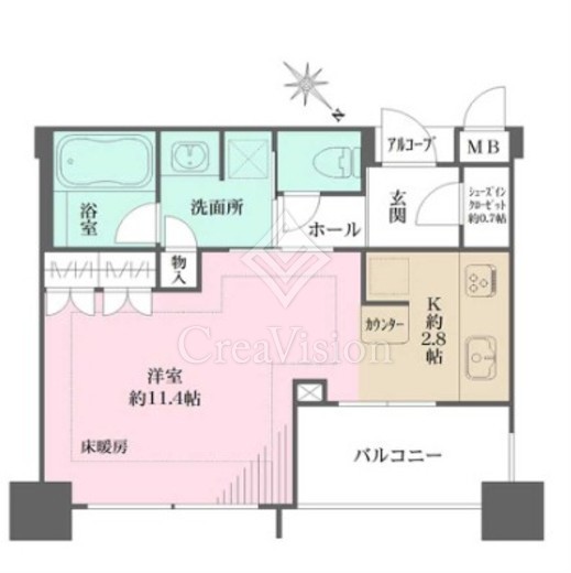 リーデンススクエア桜木町　202号室　間取り
