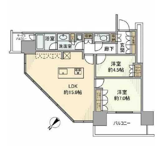 ブリリアグランデみなとみらいオーシャンフロントタワー　2401号室　間取り