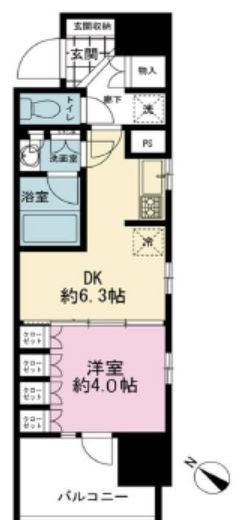 ライオンズ横濱関内レジデンス　202号室　間取り