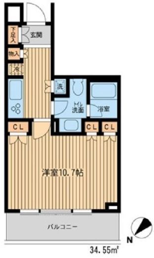 HF新横浜レジデンス　404号室　間取り