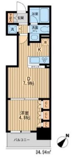 HF新横浜レジデンス　508号室　間取り
