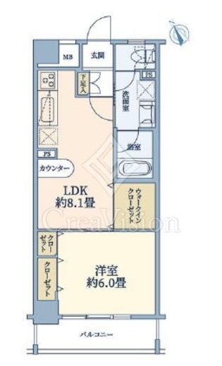 アールケープラザ横浜関内　609号室　間取り