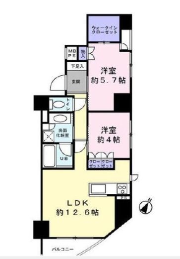 クオス横浜　7F1号室　間取り