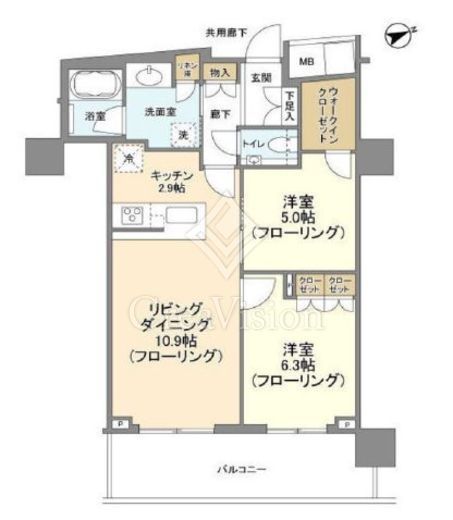 ブランズタワー大船　1906号室　間取り