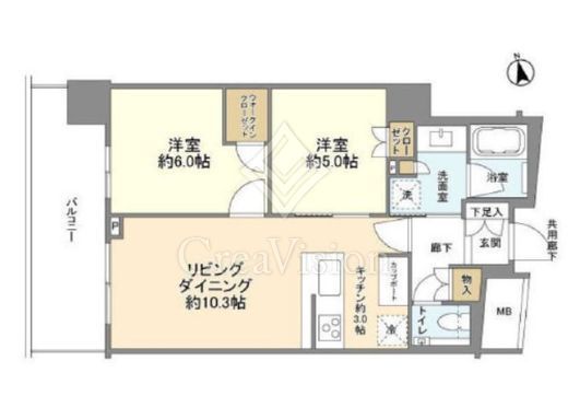 ブランズタワー大船　1910号室　間取り
