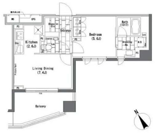 ザ・パークハビオ横浜山手　313号室　間取り