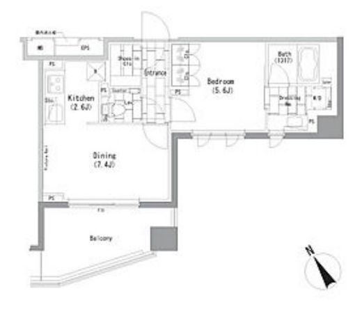 ザ・パークハビオ横浜山手　513号室　間取り