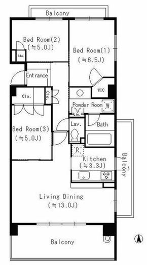 パークアクシス大船　611号室　間取り