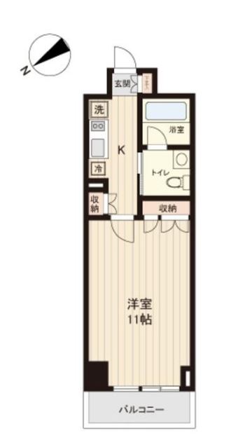プラティーク清澄白河　411号室　間取り