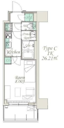 スプランディッド新横浜　1107号室　間取り